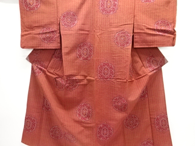 JAPANESE KIMONO / ANTIQUE HITOE KIMONO / TAISHO ROMAN STYLE / WOVEN FLOWER CREST